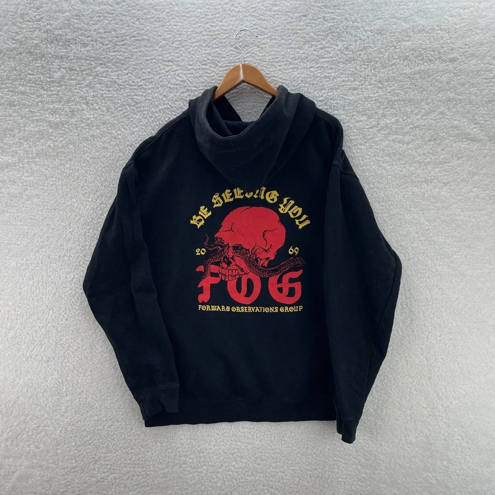 Forward Observations Group Hoodie Mens Large Black Be Seeing You Skull Tactical